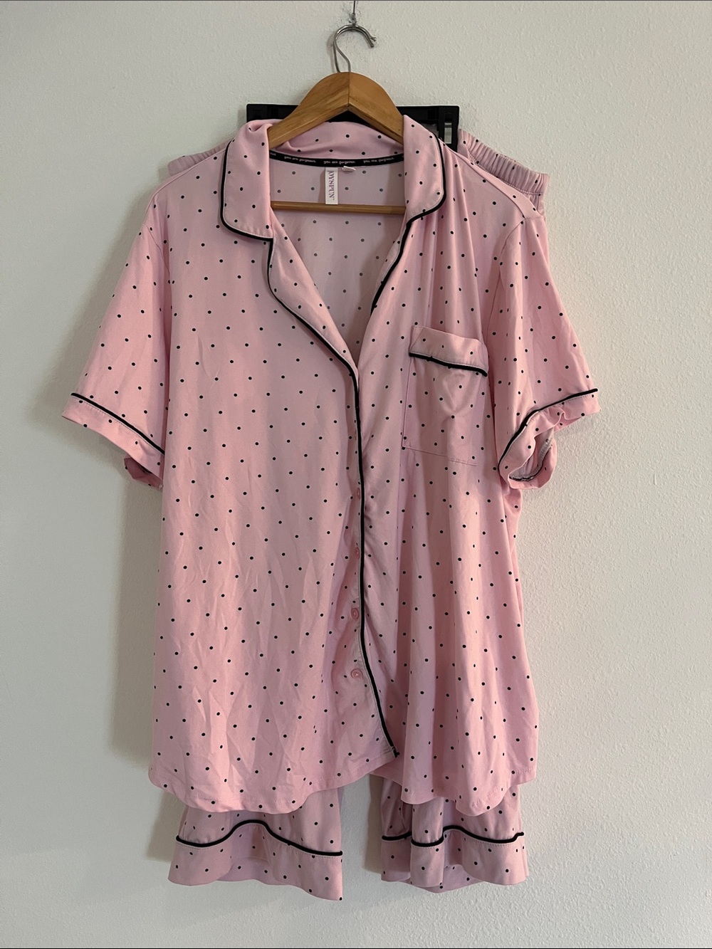 Joyspun Pink Polka Dot Pajama Set